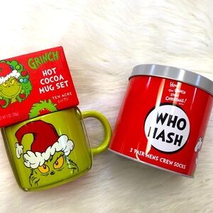 How the Grinch Stole Christmas Crew Sock Tin and Hot Cocoa Mug Set